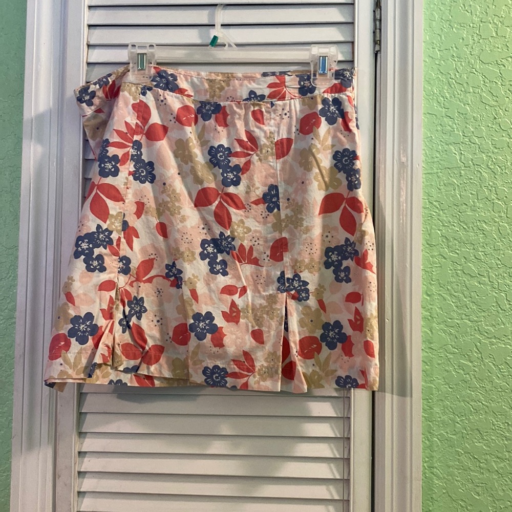 White Stag Womens Skort Red and Pink Floral Mini Skirt 14
